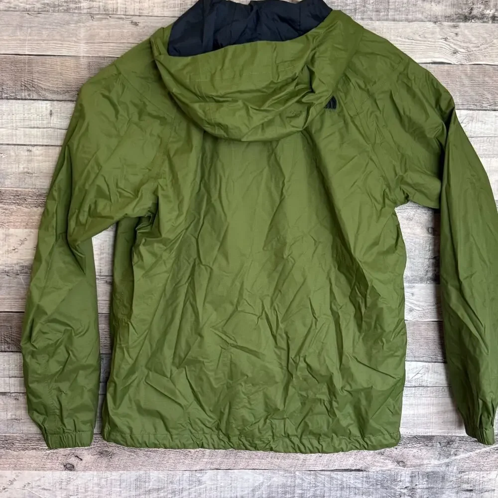 North Face Dryvent Mountain Rain Jacket Mens Large Green Hooded Full Zip
